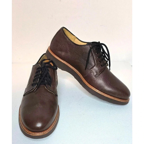 Samuel Hubbard Men's Highlander Oxford Shoes BROWN Pebble Grain Leather 9 W US - Picture 1 of 10